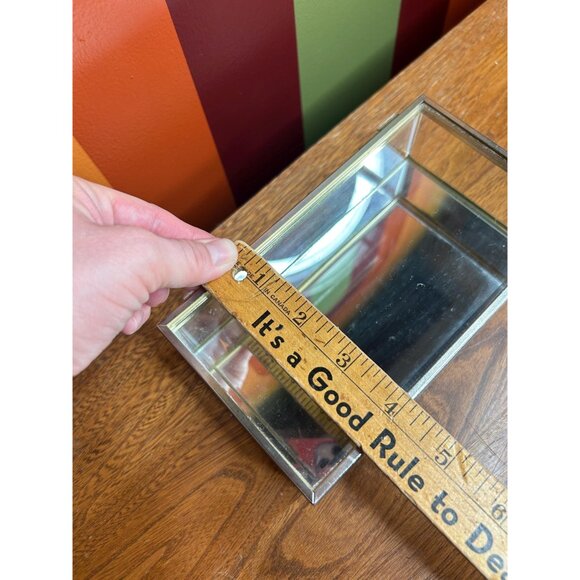 Vintage brass and glass mirrored jewellery box catch all mini - Picture 4 of 6